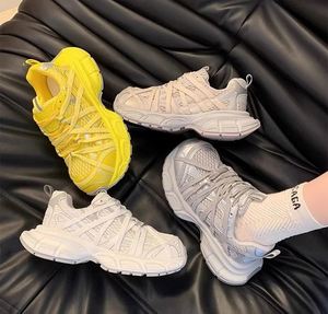 Baskets plateforme jaunes vives, légères et respirantes en maille, chaussures tendance pour le quotidien printemps-été - Product Image 4