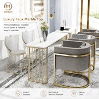 Ensemble table et chaise de manucure multifonctionnel en métal de luxe nordique à double couche, fauteuil canapé simple ou double, or spécial