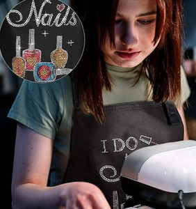 Tablier de beauté et de coiffure haut de gamme, personnalisé, uni, imperméable, noir, à longue sangle, pour artiste des ongles, de qualité supérieure, style américain - Product Image 1