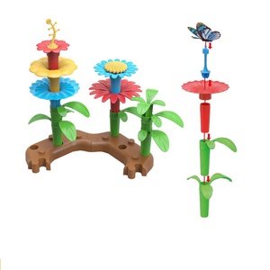 Jouets en blocs pour filles, assemblage de fleurs, <span class=keywords><strong>jeu</strong></span> de démontage, jouets d'empilage, bricolage, ensembles de jardin de fleurs papillon, jouets de construction - Product Image 5