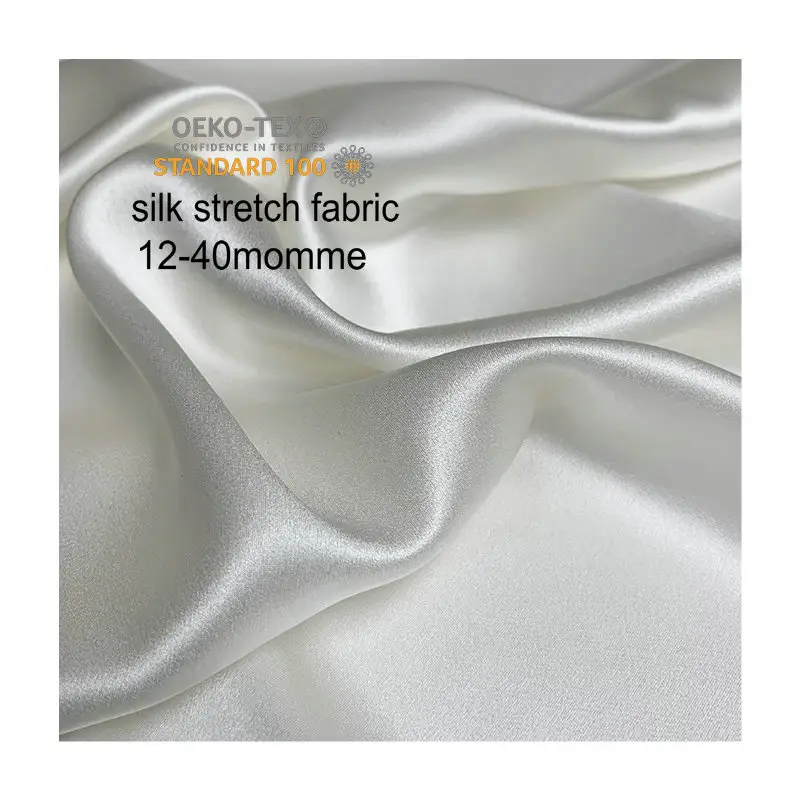 12 Đến 40 Momme Nature Trắng Stretch Silk Satin Bán Buôn Trung Quốc Lụa Vải