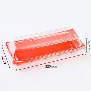 Lesui Disposable Pet Plastic Sushi Tray <strong>Container</strong> Japanese Sushi Takeaway Packaging Box With Lid - Product Image 5
