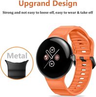 Montre en silicone souple orange blanc rose jaune 3 bracelets en pixels charme de luxe pour Google Smartwatch taille 22mm