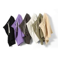 Shorts pour hommes de couleur unie, nouvelle collection été, style décontracté américain, tendance, coupe ample, avec cordon de serrage, jambe droite