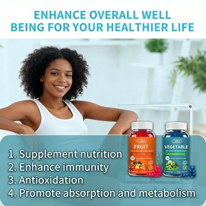 OEM/ODM オーガニックフルーツ＆野菜サプリメント 45種類のフルーツと野菜のグミ 大人・子供向け ビタミン剤 グミキャンディ - Product Image 3