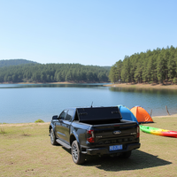 Couverture de benne rigide pliable en trois parties pour Ford Ranger et Silverado |   Capacité de charge de 400 kg |   Étanche à l'eau et à la poussière, sécurité garantie