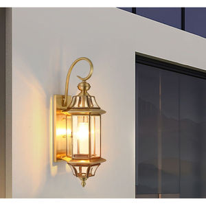 Lampe murale extérieure carrée en cuivre, verre trempé, lumière LED étanche pour cour, clôture, balcon, jardin - Product Image 3