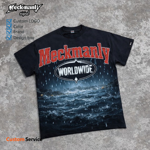 T-shirt pour homme Meckmanly, manches courtes, col rond, imprimé design moto, noir, polyester, coupe régulière, respirant, style streetwear - Product Image 6