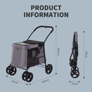 Lusso su misura 4 ruote jogging staccabile cat dog pet passeggino con carrello rimovibile