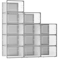 Boîte à chaussures transparente empilable en plastique, organiseur de rangement pour baskets, avec ouverture frontale, anti-poussière, avec couvercle