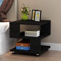 Table de chevet moderne de luxe en bois noir pour chambre à coucher meubles en or table de nuit intelligente
