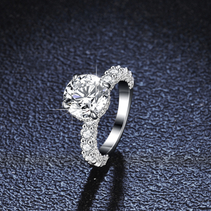 Anillo de Compromiso y Boda para Mujer, con Moissanita Clásica de 3 Quilates, Plata de Ley S925, Chapado en Platino, Joyería Fina - Product Image 2