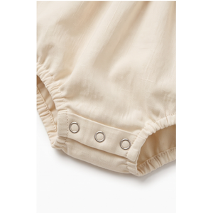 Combinaison en coton pour bébé fille avec broderie florale, manches à pétales, body d'été à fermeture à pression, respirant et mignon - Product Image 5