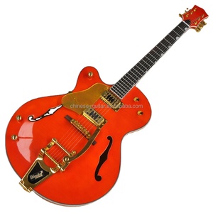 Guitare électrique semi-hollow Flyoung Orange, 6 cordes, pour gaucher - Product Image 1