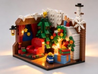 Blocs de construction de maison de Noël, modèle en briques, kit de jouets pour enfants, ensembles DIY, collection personnalisée, décoration de présentation, cadeau de vacances