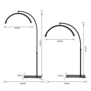 Luz LED de Suelo <span class=keywords><strong>Moonlight</strong></span> con Logotipo Personalizado OEM, 320 LED, Alto CRI RA>95, Temperatura de Color Ajustable 2700K-5600K para Pestañas - Product Image 3