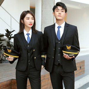 Airline Uniforms Unisex Long Sleeve Pilot Flight Attendant Suit Polyester Winter 2023 Formal Wear - Product Image 2