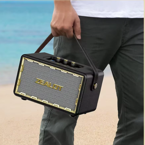 ZEALOT MT01 Altavoz Bluetooth Retro de Madera, Altavoz Bluetooth con Bajos de Alta Calidad, <span class=keywords><strong>Subwoofer</strong></span> de Madera de 60w - Product Image 1