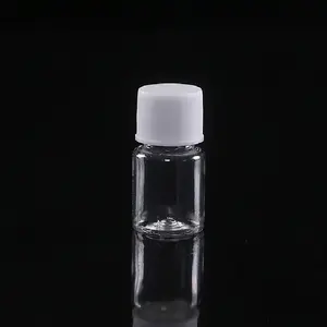 Mini 5ml durchsichtige Plastik-PET-Flaschen mit Schraub deckel mit Verschluss deckel für Medizin pillen Flüssigkeiten Hautöl