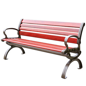 Outdoor Patio <b>Bench</b> Cast Aluminum Frame <b>Wood</b> Seat 4 Person Durable Traditional Design Park Furniture - Product Image 1