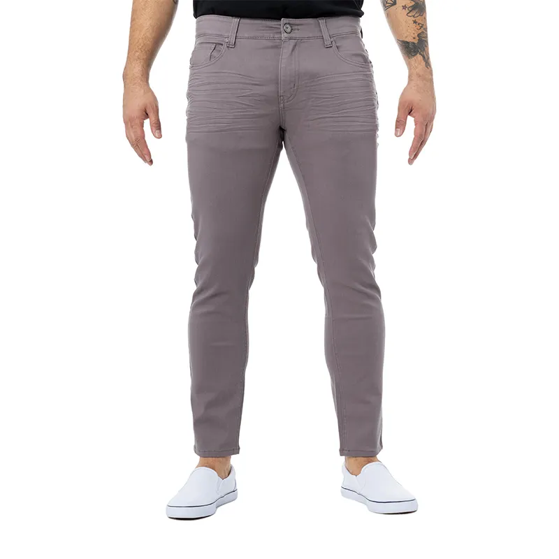 Pantaloni lunghi dritti Casual in tinta unita con Logo personalizzato pantaloni Chino Streetwear a righe pieghettate per uomo