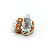 Wh148 Double potentiomètre B50k B503 50k poignée en métal potentiomètre rotatif stéréo potentiomètre 50k double basse