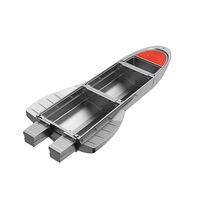 Bateau modulaire en plastique pliable en 3 parties, idéal pour la pêche et les loisirs, montable sur véhicule, écologique, pour lac, rivière, mer - Vente chaude