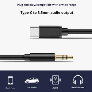 <span class=keywords><strong>Cable</strong></span> de Audio <span class=keywords><strong>tipo</strong></span> <span class=keywords><strong>C</strong></span> de cobre con chaqueta TPE adaptador de 3,5mm para <span class=keywords><strong>Samsung</strong></span> para altavoz de Audio de coche Conexión de decodificador DAC Digital - Product Image 6