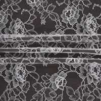 Tissu en dentelle française (rayonne/nylon) à motif floral, doux et élégant, pour robes de mariée et vêtements de soirée