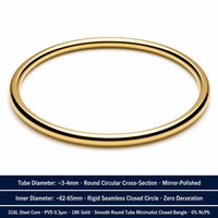 Meilleure Vente 2026 Bracelet Jonc en Acier Inoxydable Plaqué Or 18K Anti-ternissement, Creux, Simple, Tendance, Étanche