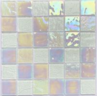 Bon Matériau De Construction Carré Brillant Piscine Irisé Salle De Bains Verre Mosaïque Carreau Mosaïque De Salle De Bain