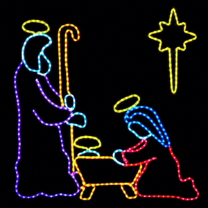 Motif lumineux LED 2D Scène de la Nativité pour Jardin, Parc et Projets d'Affichage Commercial de Noël - Product Image 1
