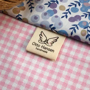 Clothing manufacturer custom private own logo cotton printing label for garment soft screen natural cotton patch