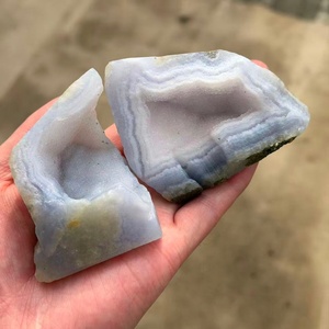 คริสตัลควอตซ์ดิบธรรมชาติ ดรอยซี่บลูเลซอาเกต คุณภาพสูง สำหรับการทำสมาธิและการบำบัด - Product Image 3