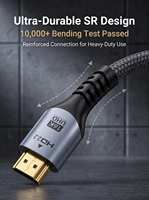 Kabel HDMI 2.2 OEM ODM 96Gbps Kecepatan Ultra Tinggi 16K60Hz 8K240Hz Jalinan Nilon Kabel HDMI Logo Kustom Panjang Kemasan