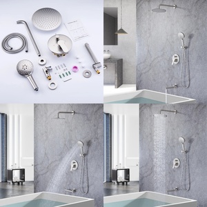 Cross-border 10-inch Concealed Pre-embedded Bathtub Outlet Handheld <b>Shower</b> Overhead <b>Shower</b> Set American Style Copper Hotel BXW-0 - Product Image 1