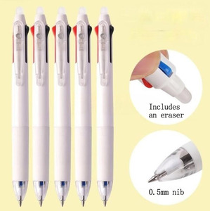 NP-099 Retractable Eraser 3 <b>Color</b> <b>Multi</b> Function Plastic Gel ink <b>Pen</b> with Eraser Toppers - Product Image 3