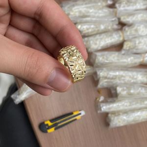 14k Gold Nugget <b>Ring</b> Custom 10mm/12mm/15mm Copper Inlay Rhodium Hip Hop Fine Jewelry for <b>Men</b>/Women Wedding/Father's Day Gift - Product Image 2