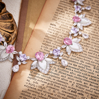 Laiton rose violet robe de soirée collier blanc Beimu zircone Sexy femmes accessoires de mode usine de bijoux