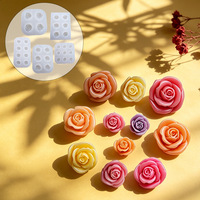 Moule en silicone multi-cavités en forme de rose, moule 3D à 4/6/9 cavités pour la pâtisserie, le fondant, le chocolat, la cire et le savon artisanal