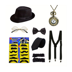Les vêtements et accessoires pour hommes de la série des années <span class=keywords><strong>1920</strong></span> de PESENAR comprennent des chapeaux, des fausses barbes, des bretelles, des nœuds papillon, etc. - Product Image 4