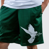 Shorts de basketball HG29 personnalisés avec logo sublimé, double maille, coupe courte, pour hommes, motif graphique de baseball, taille élastique mi-haute de 5 pouces