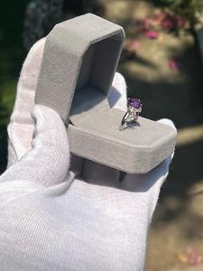 Anillo Redondo de Amatista Natural en Plata de Ley 925, Anillo de Gema de Amatista Genuina de 6 MM, Joyería Fina Hecha a Mano, 2.89 g, Precio al por Mayor - Product Image 4