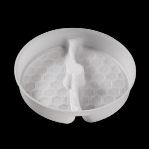 ถาดพลาสติก PP แบบกลม แบ่ง 2 ช่อง สำหรับใส่แก้วกระดาษ ชามกระดาษ มีตัวอย่างให้ทดลองใช้ ขายส่ง รับผลิตแบบ OEM/ODM - Product Image 1