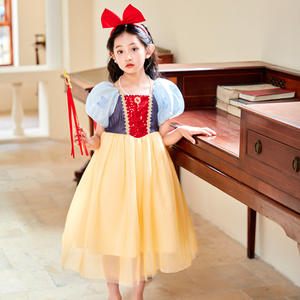 Vente en gros à bas prix Robe longue pour enfants avec paillettes Robe de princesse blanche Costumes pour filles Halloween - Product Image 2