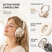 Nouveaux écouteurs sans fil à réduction de bruit active, casque supra-auriculaire Bluetooth, prise en charge de la charge rapide pour le travail, l'apprentissage, la maison, les voyages