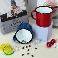 Mug en acier inoxydable personnalisé de 350 ml, motifs variés, couleurs multiples, à boire directement, mug émaillé