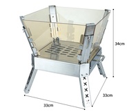 Barbecue pliant efficace en acier inoxydable pour extérieur avec design de chauffage en verre portable