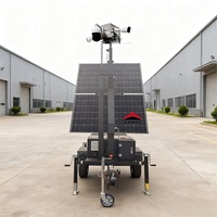 Cámara de Seguridad Portátil con Energía Solar 5G, Remolque CCTV con Paneles Solares Móviles para Monitoreo de Parques Químicos