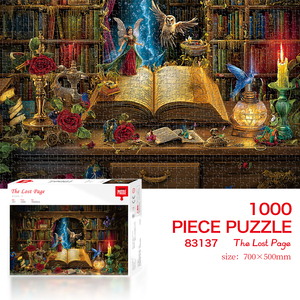 Puzzle 1000 pièces The <span class=keywords><strong>Lost</strong></span> Page en carton gris 700x500mm, impression offset, affiche 1:1, bords lisses sans bavures, boîte de rangement épaisse et sécurisée, robuste - Product Image 1